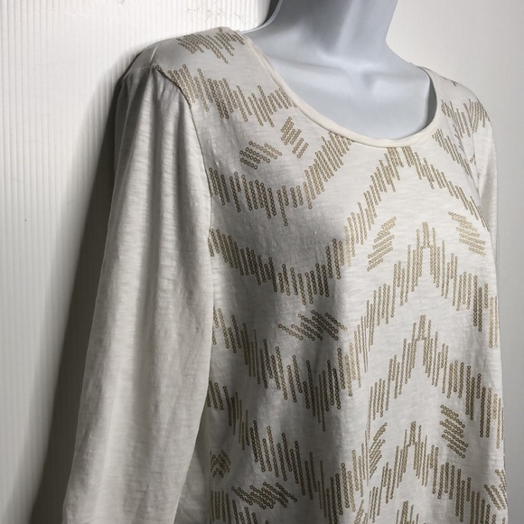 Zenergy Gold Chain Printed White Tee Plus Size 1X - Picture 5 of 11